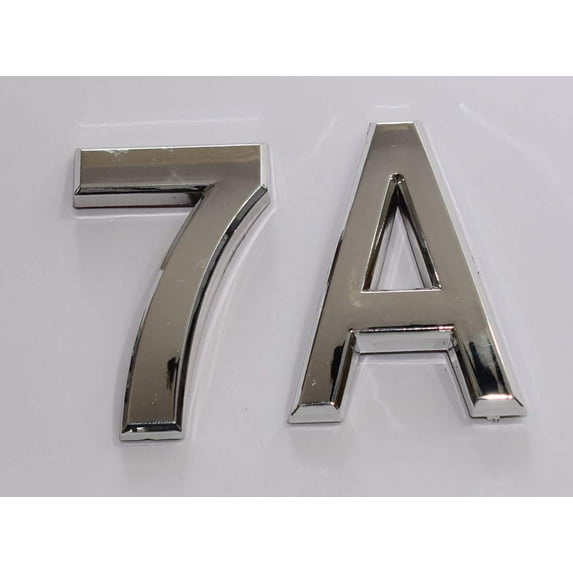 Apartment Number 7A Sign/Mailbox Number Sign, Door Number Sign. Letter C (Silver,3D, Size 2.75 x 1.75, Comes with Double Sided Tape)- The Maple line