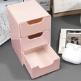 thumbnail image 1 of Apartment Organization,Three Drawer Organizer,3-Drawer Mini Desktop Organizer,5IN Small Plastic Storage Box for Desk Office Supplies, Makeup Organizer and Jewelry Craft(Pink), 1 of 6