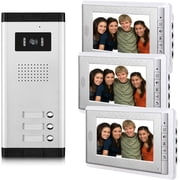 Apartment Video Intercom System, 3 Units Household Doorbell