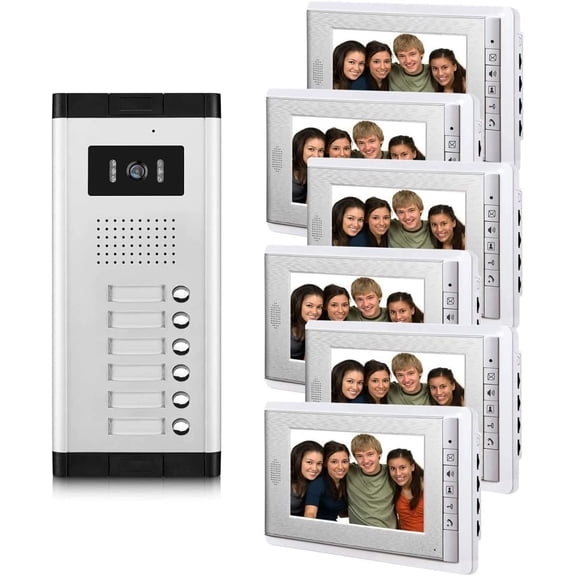 Apartment Video Intercom System, 6 Units Household Doorbell