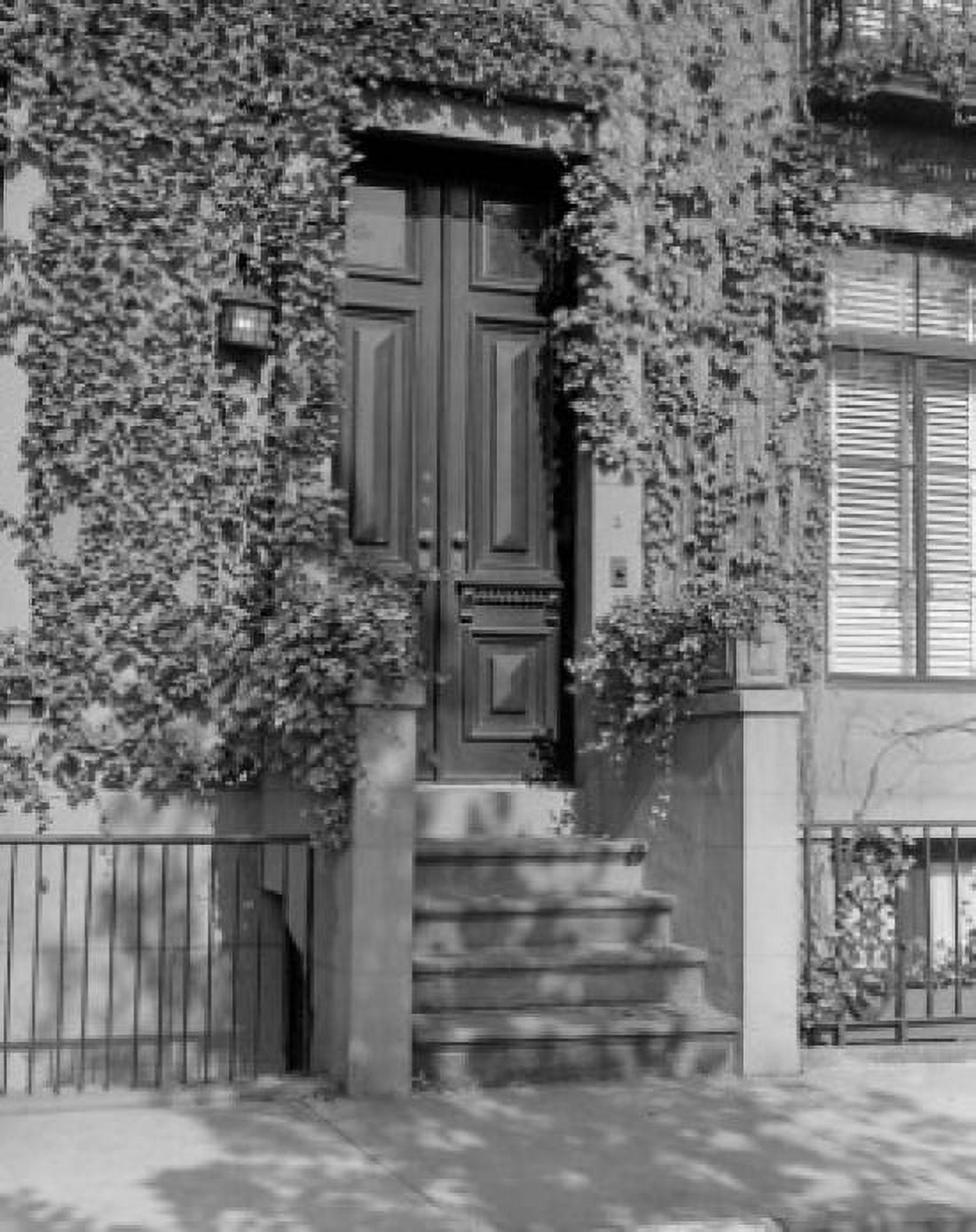 Apartment building entrance covered with ivy Canvas Art - (18 x 24)