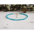 thumbnail image 1 of Apatite 2mm Round Shape Faceted Cut Beads 7 inch adjustable Silver Plated Clasp Bracelet for men, women, unisex. Link Chain Stacking Bracelet.|LINK_00597, 1 of 4