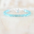 thumbnail image 1 of Apatite 3.5mm Rondelle Shape Faceted Cut Beads 7 inch adjustable Silver Plated Clasp Bracelet for men, women, unisex. Link Chain Stacking Bracelet.|LINK_00555, 1 of 4