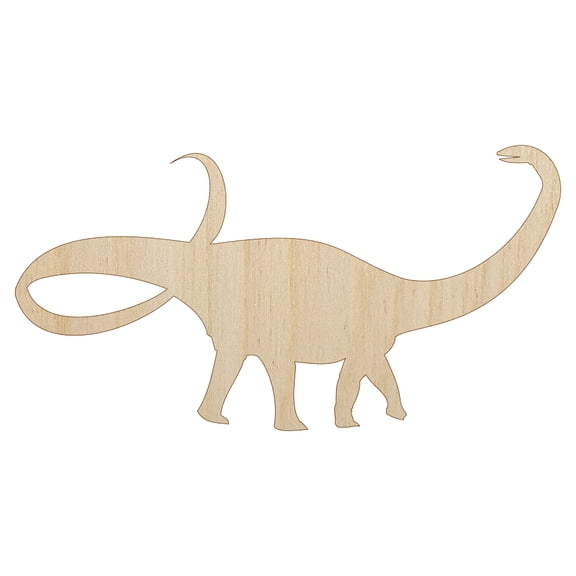 Apatosaurus Dinosaur Solid Wood Shape Unfinished Piece Cutout Craft DIY Projects - 4.70 Inch Size - 1/8 Inch Thick