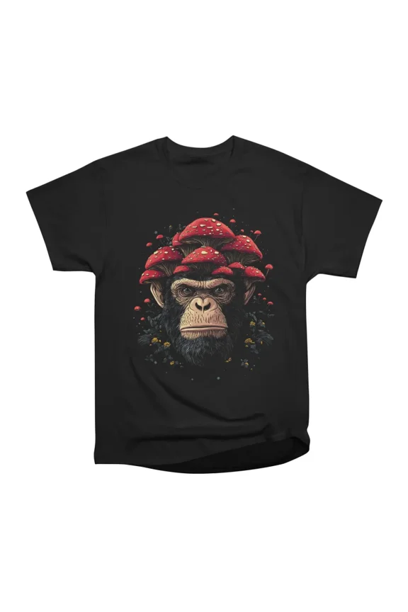 Ape Spirit Mushroom Realm T-Shirt Tee Gift For Him Merch For Her Apparel For Friend