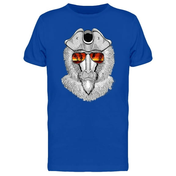Ape Wearing Pirate Hat Glasses T-Shirt Men -Image by Shutterstock, Male x-Large