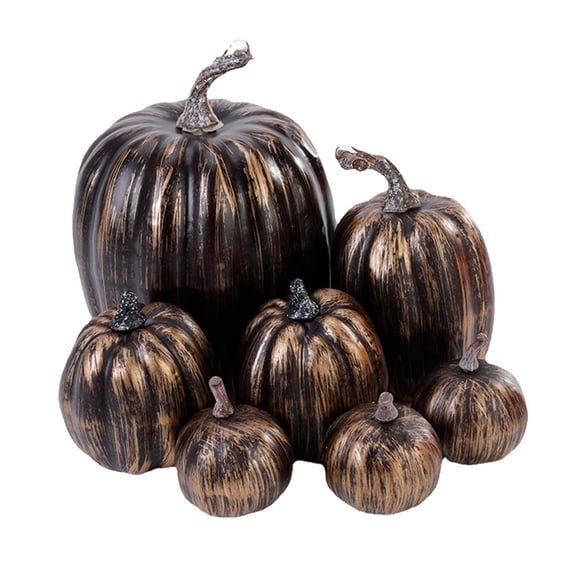 ApePal 7PCS Artificial Pumpkins Dcor Fall Harvest Thanksgiving/Halloween Holiday Farmhouse Decorations for Home Value Bundle Halloween Gifts