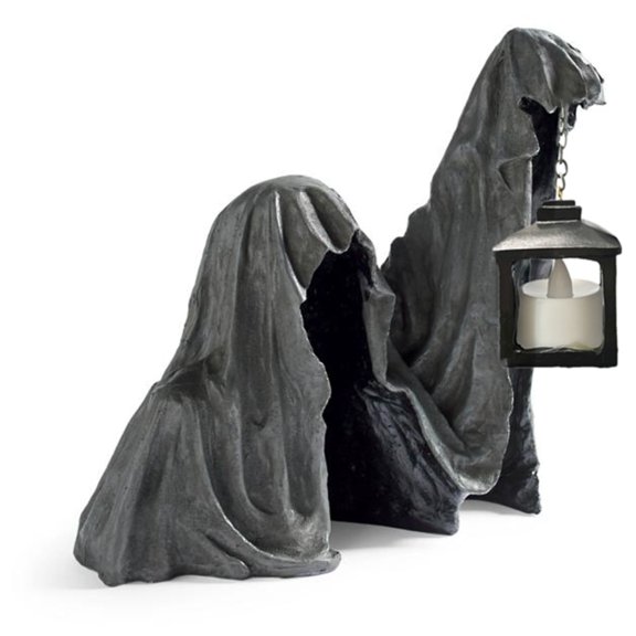 ApePal Hell's Messenger with Lantern, The Ghost Looking for Light Realistic Resin Ghost Sculpture for Halloween Home Garden Decoration Halloween Decorations
