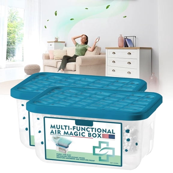 ApePal Indoor Air Dust Removal Magic Box, 12.35 oz Multi-Functional Air MagicBox, Vacuum Magic Box, Suitable for Car, Bedroom, New House, Office, Closet, Automatic Dust-Sucking (2 Pack)