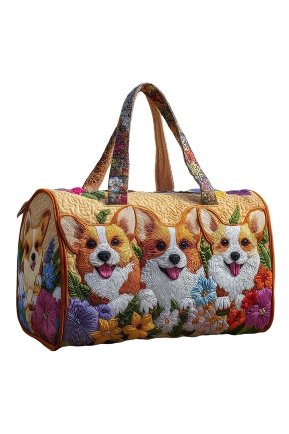 Weekender Bags for Women Cotton Quilted Duffel Overnight Luggage Charm Tote Bag for Men Gym Gifts Travel Outwork Road (S, 16 x 8 x 8in, Small)