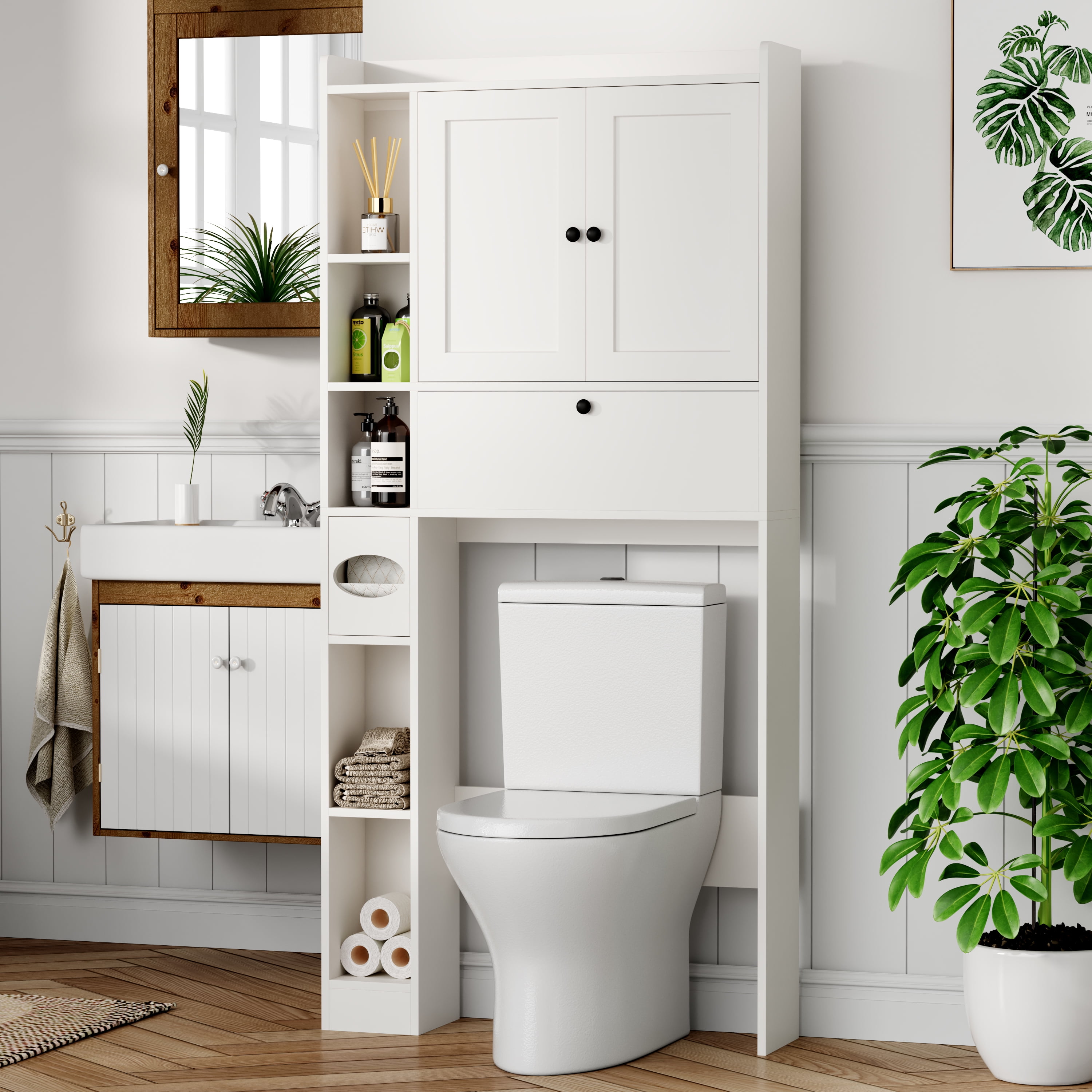 Apeaka Over The Toilet Storage Cabinet,Bathroom Storage Cabinet with ...