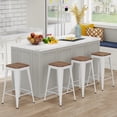 thumbnail image 1 of Apeaka WHITE barstools Set of 4,Stackable Backless Bar stools Industrial Kitchen Patio Stool, 1 of 5