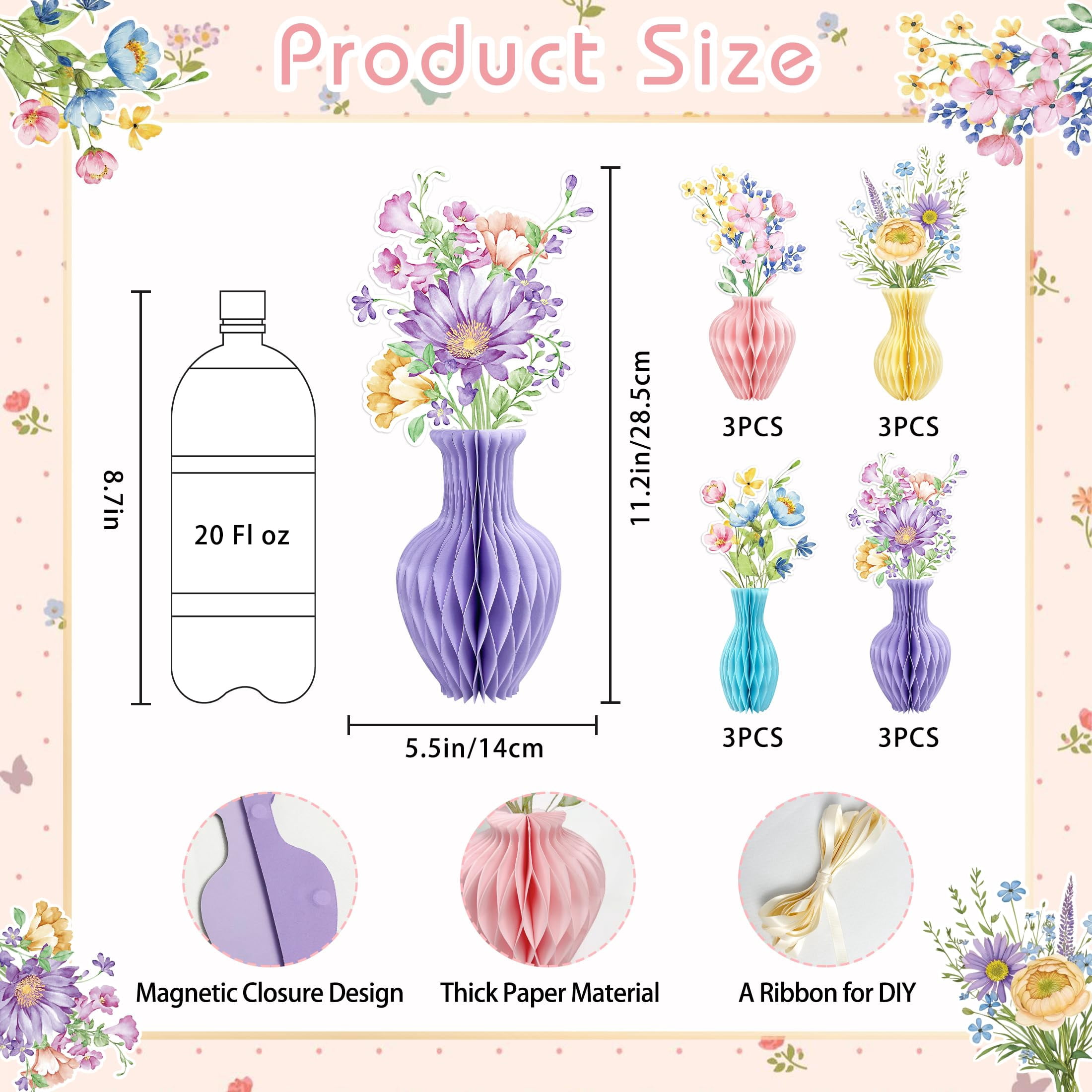 Apec's 12PCS Spring Wildflower Party Decorations, Wild Flower ...