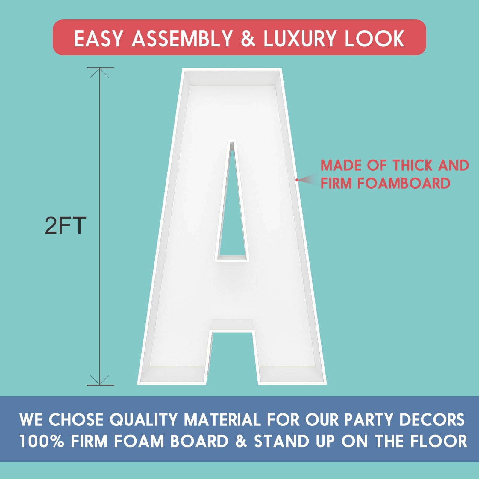 Apec's 2FT DIY Mosaic Balloon Letter A Frame, Fillable Party Backdrop ...