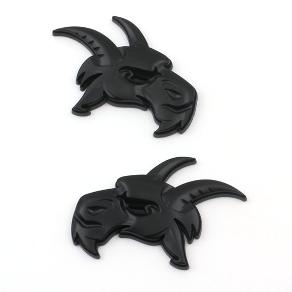 Apec's 2PCS Custom Head Emblems 3D Badges Replacement for TRX Ram 1500 2500 3500 Fender Badge Hellcat (Matte Black) V12