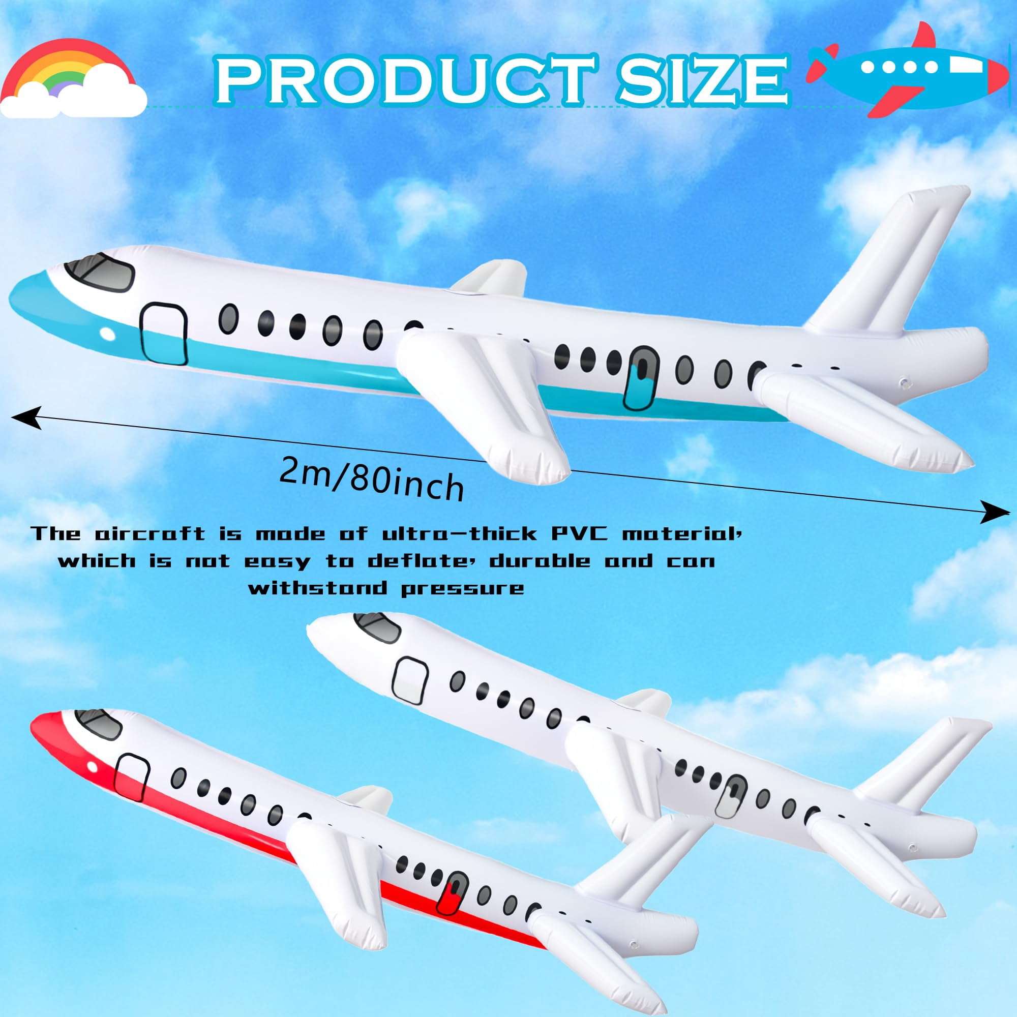 Apec's 3 Pcs 79 Inch Large Inflatable Airplane Balloon Blow Up Plane ...