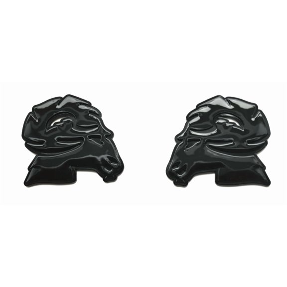 Apec's Pair New Custom Hellcat Style Head Emblems Right Left Badge Compatible with Ram 1500 2500 3500 Badge (Black) V12