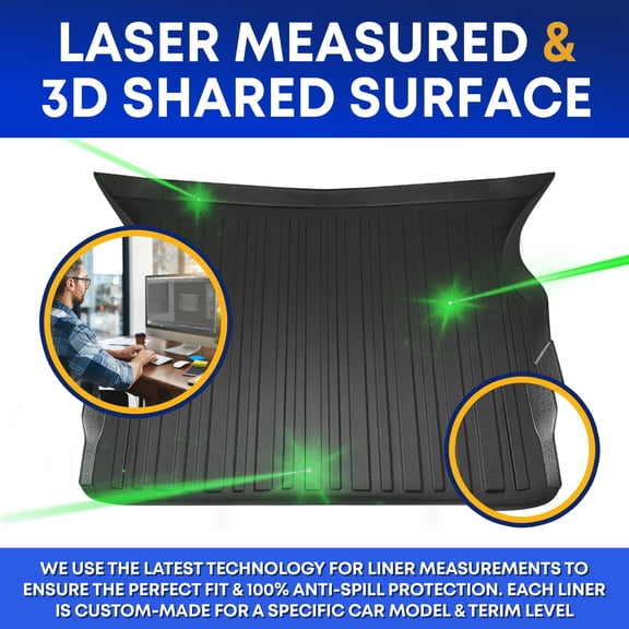 Apec's Premium Cargo Liner for Tesla Model X 2016-2020 - 100% Protection - Custom Fit Car Trunk Mat - All-Season Black Cargo Mat - 3D Shaped Laser Measured Trunk Liners for Tesla Model X V12