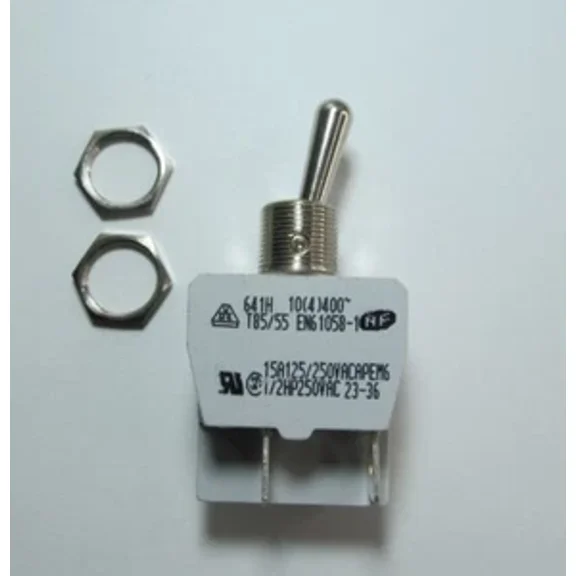 Apem 641H/2 Panel Mount On-Off Toggle Switch Dpst 15A 250-Vac With Mounting Nuts