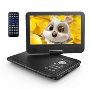 CocoBear 12.5" Portable DVD Player with 10.5" Swivel Screen, 1024x600 HD, 4-6H Battery, Car Charger, USB/SD/AV Support, Region Free, Dual Speakers, Black