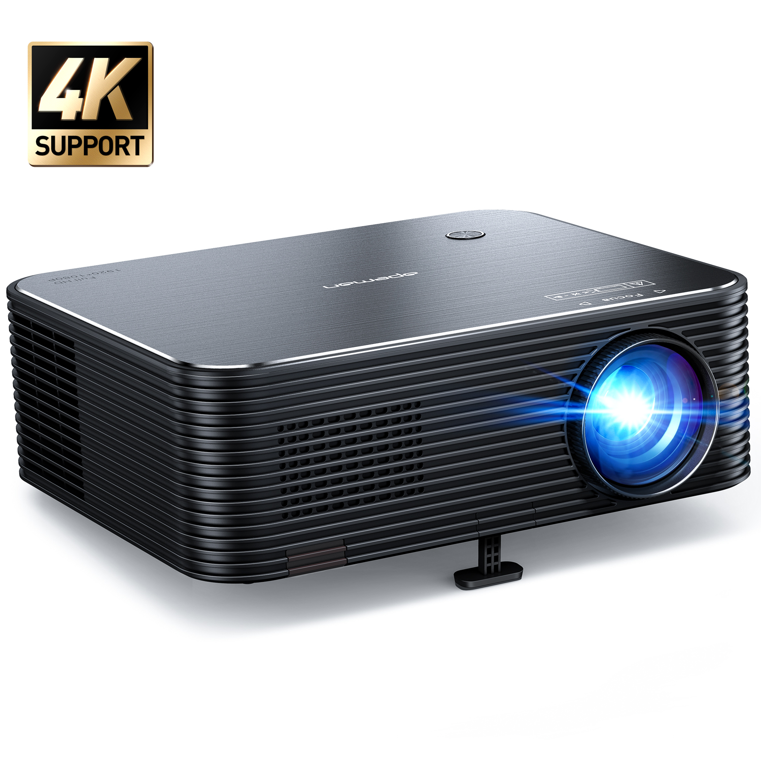 Apeman 4K Projector,Native 1080P,up to 300" Large Screen 55,000 Hours Lamp Life,Black - image 1 of 9
