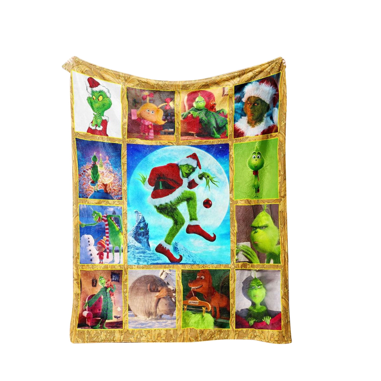 Apepal Christmas Gifts Grinch Christmas Blanket Green Super Soft