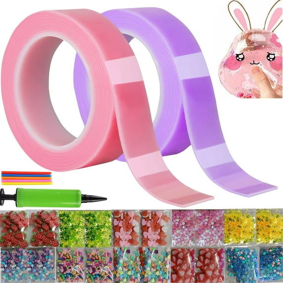 Apepal Christmas Gifts Toys Nano Tape Bubble Kit, Double Sided Tape Plastic Bubble, Super Elastic Bubble Balloons With Inflator And 20 Pack Bubble Filling Kids Toys for Ages 3 Up