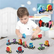 Apepal Christmas Gifts Toys Train Cars Digital Toy Set 12-section Magnetic Number Train Building Block Wooden Number Train Set Early Childhood Education Toy Kids Toys for Ages 3 Up