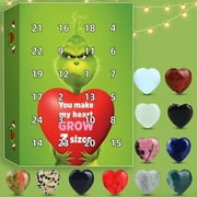 Apepal Christmas Grinch Gifts 2024 Valentine's Day Advent Calendar, Gemstone Advent Calendar, Advent Calendar 2023 For Kids With 24 Valentine's Day To Open Each Day, Countdown Calendar For K