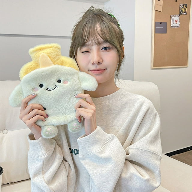 Apepal Cute Hot Water Bottle Cartoon Plush Hot Water Bottle, Water