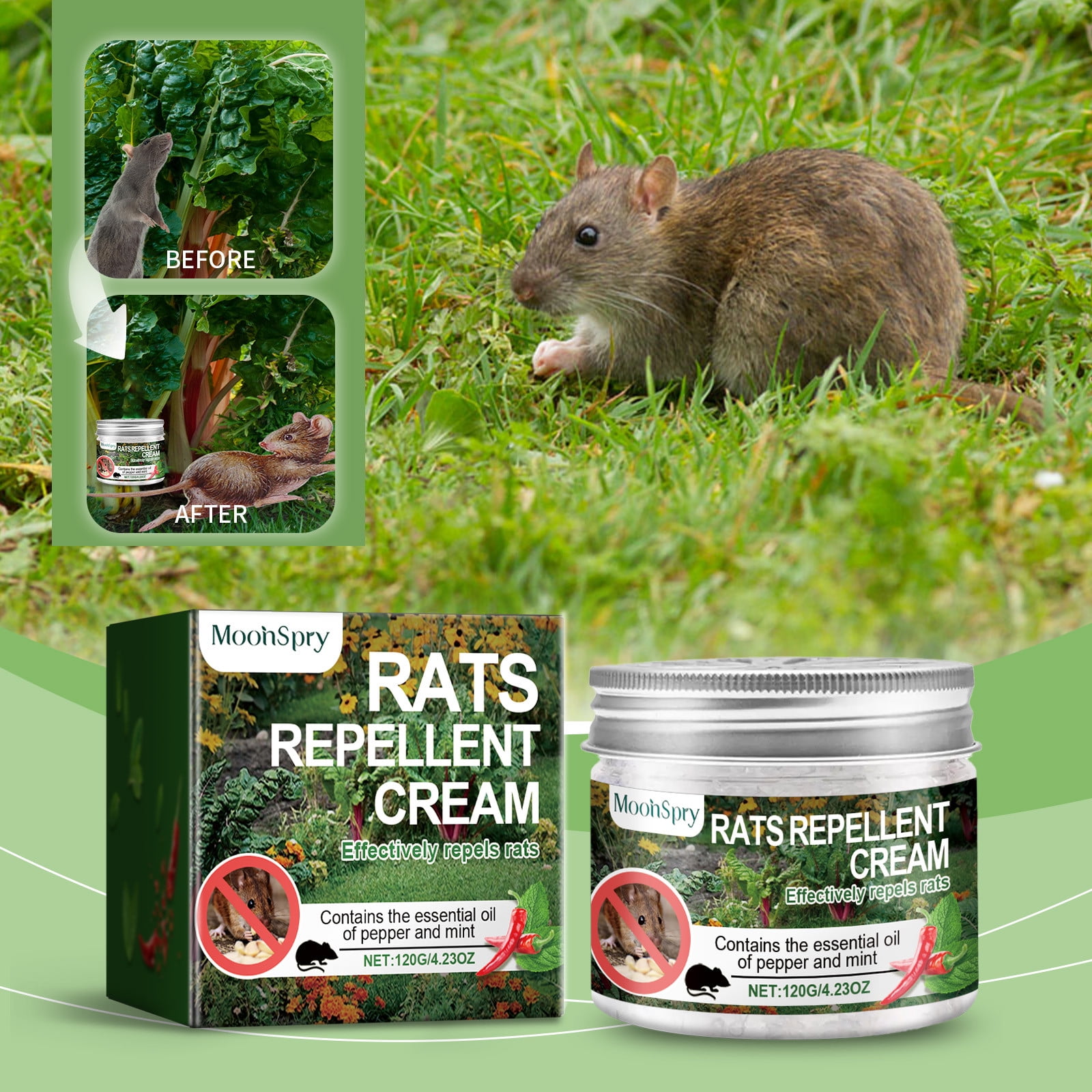Apepal Home Decor Rodent Repellents Creams, Suitable For Gardens, Yards
