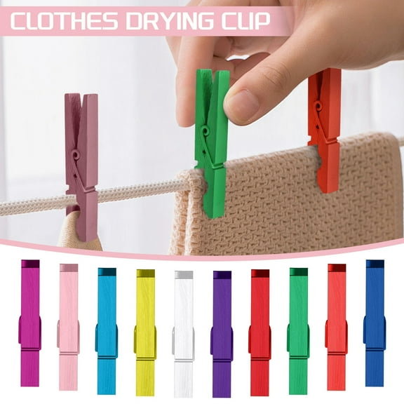 Apepal Home Supplies 20PC Colored Clothespins For Crafts 2.9 Inch, Clothing Pins For Hanging, Pictures, Classroom, Laundry, Decorations, Colored Clothes Pins Wooden, 10 Colors