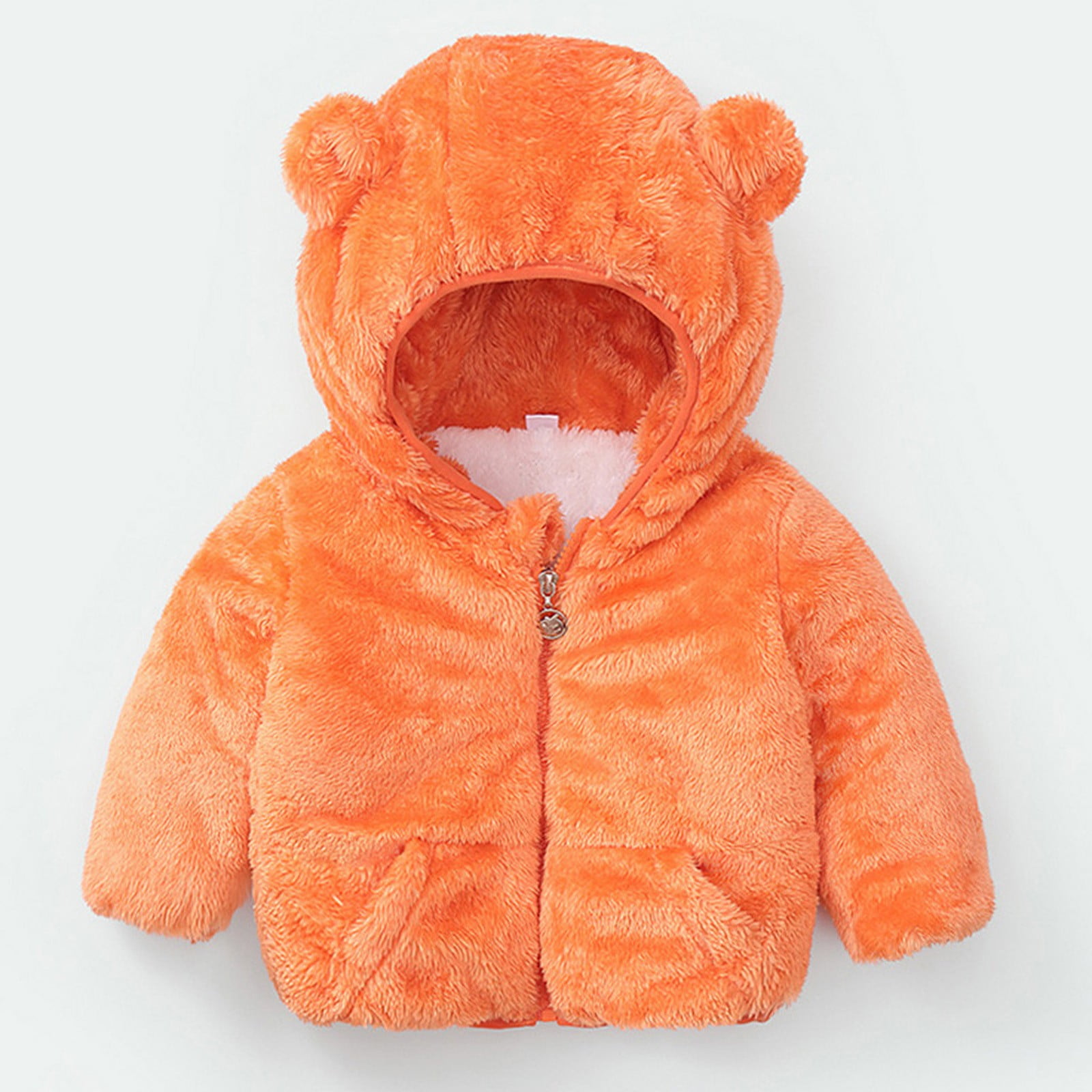 Apepal Infant And Toddler Bear Ears Cute Jacket Solid Color Hoodie