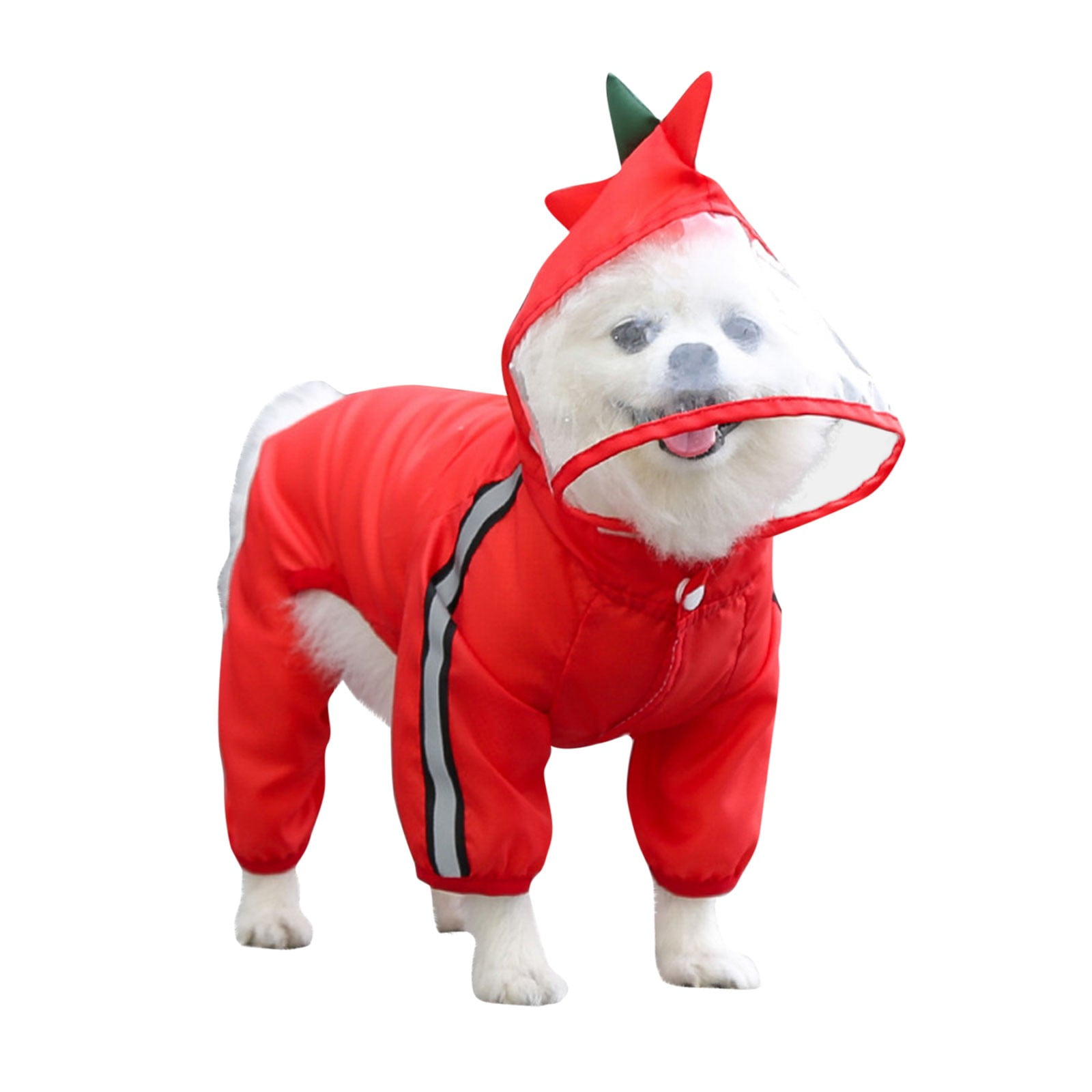 Apepal Pet Hooded Raincoat Dinosaur Shaped Dog Raincoat Suitable For