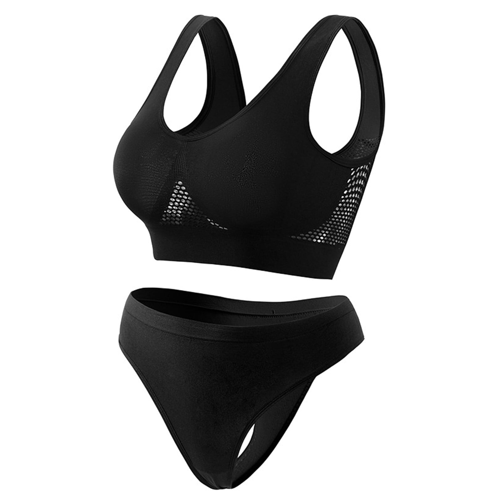 Apepal Womens Plus Size Seamless Tanks Tops Bra and Panties Sets