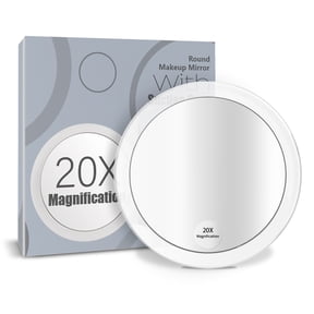 Apercolorier 20x Magnifying Compact Travel Mirror -6'' Magnifying Mirror with Suction Cups for Easy Mounting.