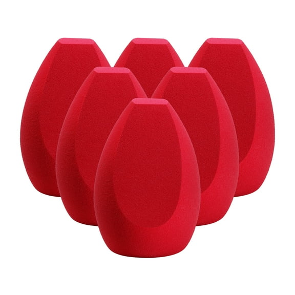 Apercolorier 6pcs Makeup Sponge - Beauty Makeup Sponge Blender ，Latex Free  (Red)）