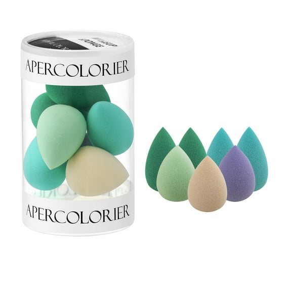 Apercolorier 7 Pcs Small Mini Beauty Makeup Sponge Blender Under Eyes ,Multicolor,Latex Free.