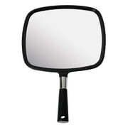 Apercolorier  Hand Held Mirror, Large and Comfy Hand Mirror with Handle for Salon (Black)