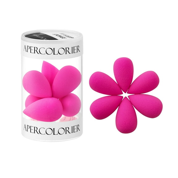 Apercolorier Mini Beauty Makeup Sponge Blender for Eyes , Small Makeup Sponges  6 Pcs,Latex Free.（Pink）