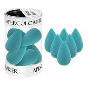 Apercolorier Small Mini Beauty Makeup Sponge Blender Under Eyes 6 PCS ,Latex Free.（Blue）