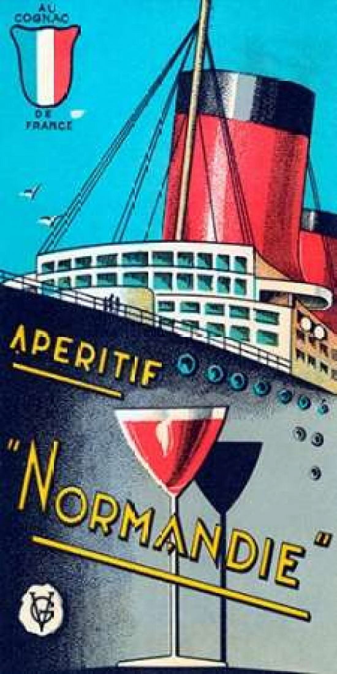 Aperitif Normandie Canvas Art - Vintage Booze Labels (24 x 48)