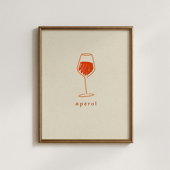 Aperol Cocktail Home Bar Poster Unframed Paper Print