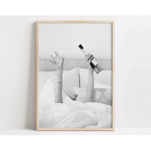 Aperol In Bed Photography Print, Bar Cart Wall Art Poster Vintage Style, Poster Only