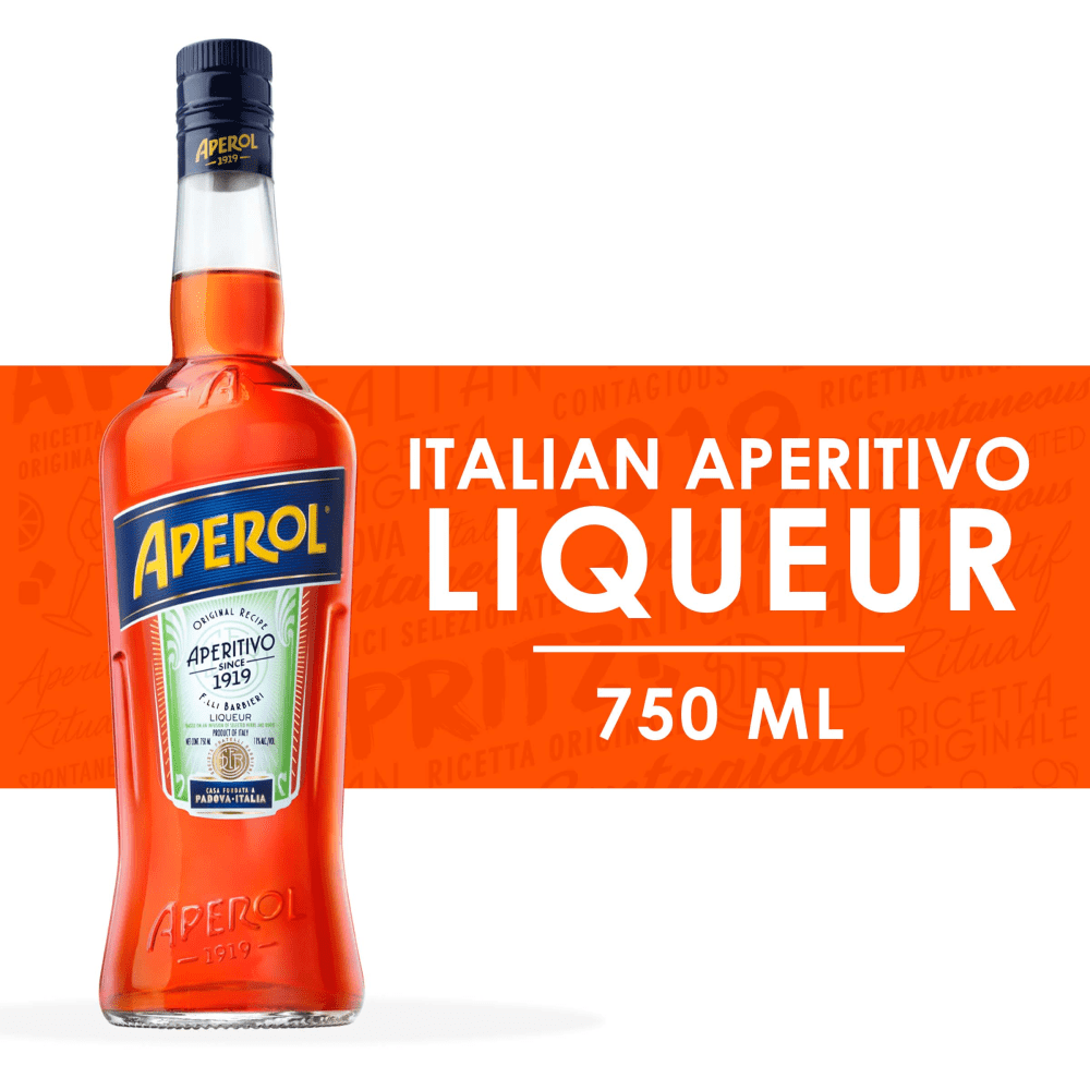 Aperol Italian Liqueur, 750 ml 11% Bottle, ABV