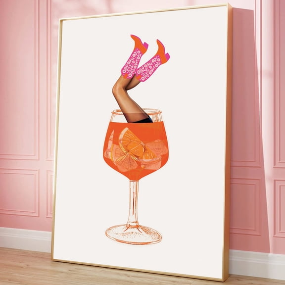 Aperol Spritz Cocktail Wall Art Print, Unframed Paper Poster 8x10in
