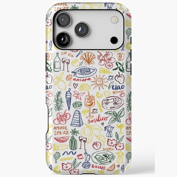 Aperol Spritz Italian Summer Vibes Doodle Art for iPhone Case 11 through 17 Pro Max