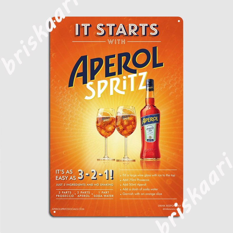 Aperol Spritz Metal Sign Decoration Garage Club Wall Decor Wall Pub ...