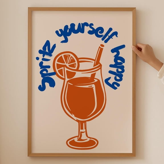 Aperol Spritz Poster- Cocktail Print for kitchen wall decor Trendy alcohol Wall Art Aperol Spritz print for dopamine decor Art