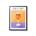 Aperol Spritz Poster Minimalist Cocktail Art Modern Kitchen Decor Mid ...